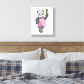 Panda als Friseur mit Kamm Leinwanddruck (Insitu (Schlafzimmer))
