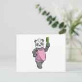 Panda als Friseur mit Kamm Postkarte (Stehend Vorderseite)