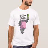 Panda als Friseur mit Kamm T-Shirt (Vorderseite)