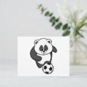 Panda als Fußballspieler bei Fußball Postkarte (Stehend Vorderseite)