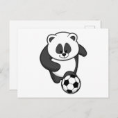 Panda als Fußballspieler bei Fußball Postkarte (Vorne/Hinten)