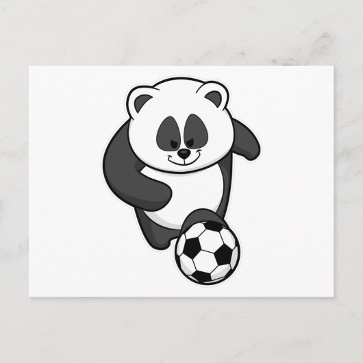 Panda als Fußballspieler bei Fußball Postkarte (Vorderseite)
