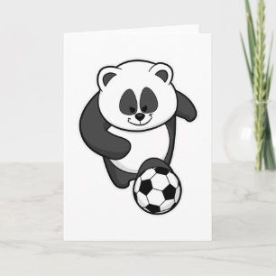 Panda als Fußballspieler beim Fußball Karte
