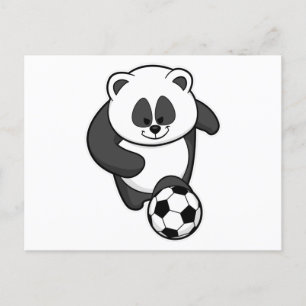 Panda als Fußballspieler beim Fußball Postkarte
