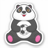 Panda als Fußballspieler mit Fußball Aufkleber (Vorderseite)