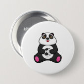 Panda als Fußballspieler mit Fußball Button (Vorne & Hinten)