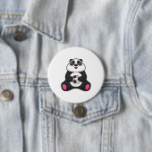 Panda als Fußballspieler mit Fußball Button (Beispiel)