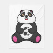 Panda als Fußballspieler mit Fußball Fleecedecke (Vorderseite)