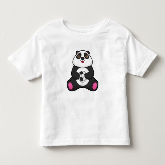 Panda als Fußballspieler mit Fußball Kleinkind T-shirt (Vorderseite)