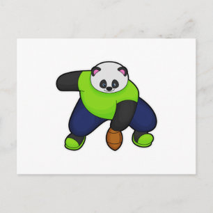 Panda als Fußballspieler mit Fußball Postkarte