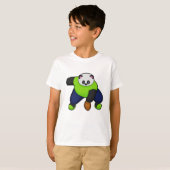 Panda als Fußballspieler mit Fußball T-Shirt (Vorne ganz)