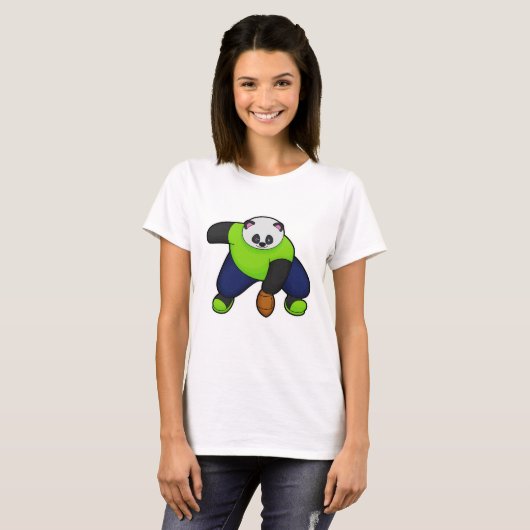 Panda als Fußballspieler mit Fußball T-Shirt (Vorne ganz)
