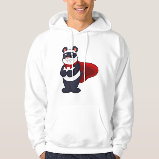 Panda als Held mit Mask & Cape Hoodie (Vorderseite)