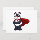 Panda als Held mit Mask & Cape Postkarte (Vorne/Hinten)
