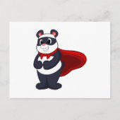 Panda als Held mit Mask & Cape Postkarte (Vorderseite)