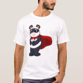 Panda als Held mit Mask & Cape T-Shirt (Vorderseite)