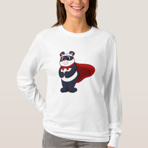 Panda als Held mit Mask & Cape T-Shirt