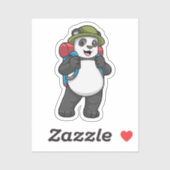 Panda als Hiker mit Rucksack Aufkleber (Blatt)