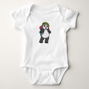 Panda als Hiker mit Rucksack Baby Strampler
