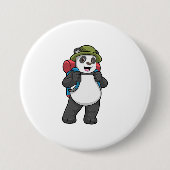 Panda als Hiker mit Rucksack Button (Vorderseite)