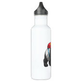 Panda als Hiker mit Rucksack Edelstahlflasche (Links)