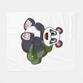 Panda als Hiker mit Rucksack Fleecedecke (Vorderseite (Horizontal))