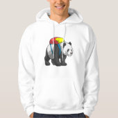 Panda als Hiker mit Rucksack Hoodie (Vorderseite)
