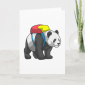 Panda als Hiker mit Rucksack Karte (Vorderseite)