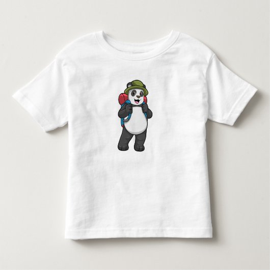 Panda als Hiker mit Rucksack Kleinkind T-shirt (Vorderseite)