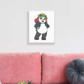 Panda als Hiker mit Rucksack Leinwanddruck (Insitu (Wohnzimmer))