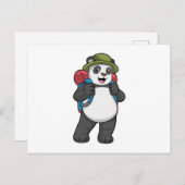 Panda als Hiker mit Rucksack Postkarte (Vorne/Hinten)