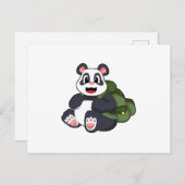 Panda als Hiker mit Rucksack Postkarte (Vorne/Hinten)