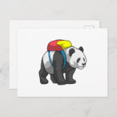 Panda als Hiker mit Rucksack Postkarte (Vorne/Hinten)