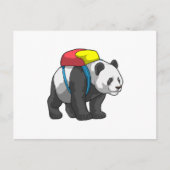Panda als Hiker mit Rucksack Postkarte (Vorderseite)