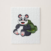 Panda als Hiker mit Rucksack Puzzle (Vertikal)