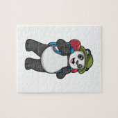 Panda als Hiker mit Rucksack Puzzle (Horizontal)