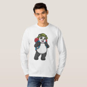 Panda als Hiker mit Rucksack T-Shirt (Vorne ganz)