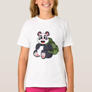 Panda als Hiker mit Rucksack T-Shirt