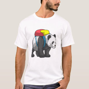 Panda als Hiker mit Rucksack T-Shirt