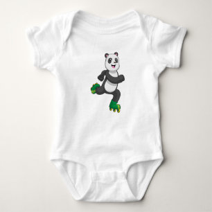 Panda als Inline-Skater mit Roller-Skaten Baby Strampler