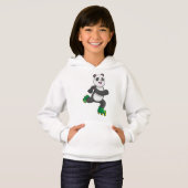 Panda als Inline-Skater mit Roller-Skaten Hoodie (Vorne ganz)