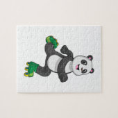 Panda als Inline-Skater mit Roller-Skaten Puzzle (Horizontal)