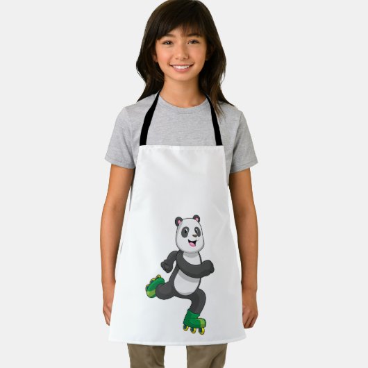 Panda als Inline-Skater mit Roller-Skaten Schürze (Insitu)