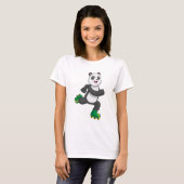 Panda als Inline-Skater mit Roller-Skaten T-Shirt (Vorne ganz)