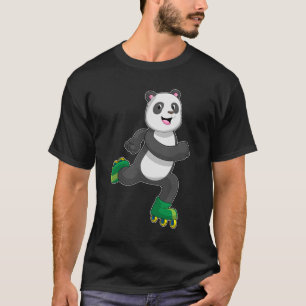 Panda als Inline-Skater mit Roller-Skaten T-Shirt