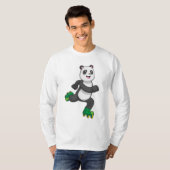 Panda als Inline-Skater mit Roller-Skaten T-Shirt (Vorne ganz)