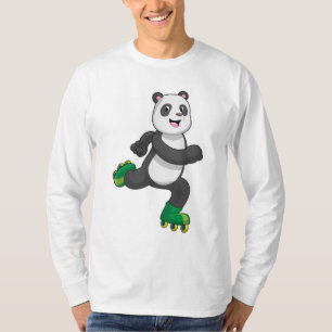 Panda als Inline-Skater mit Roller-Skaten T-Shirt