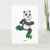 Panda als Inline-Skater mit Rollschuhen Karte (Rückseite)