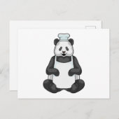 Panda als Koch mit Kochmütze Postkarte (Vorne/Hinten)