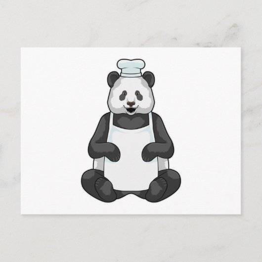 Panda als Koch mit Kochmütze Postkarte (Vorderseite)